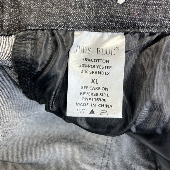New Judy Blue Dress Jeans Women XL/33X29 1/2 Gray High Rise tapered Leg - Picture 3 of 13
